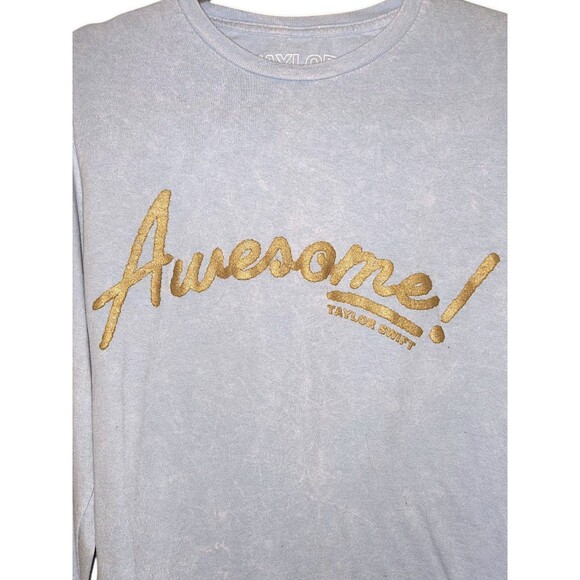 Taylor Swift T-Shirt Awesome/"ME!" Size S Blue Long Sleeve Floral Glitter Eras - Picture 2 of 6